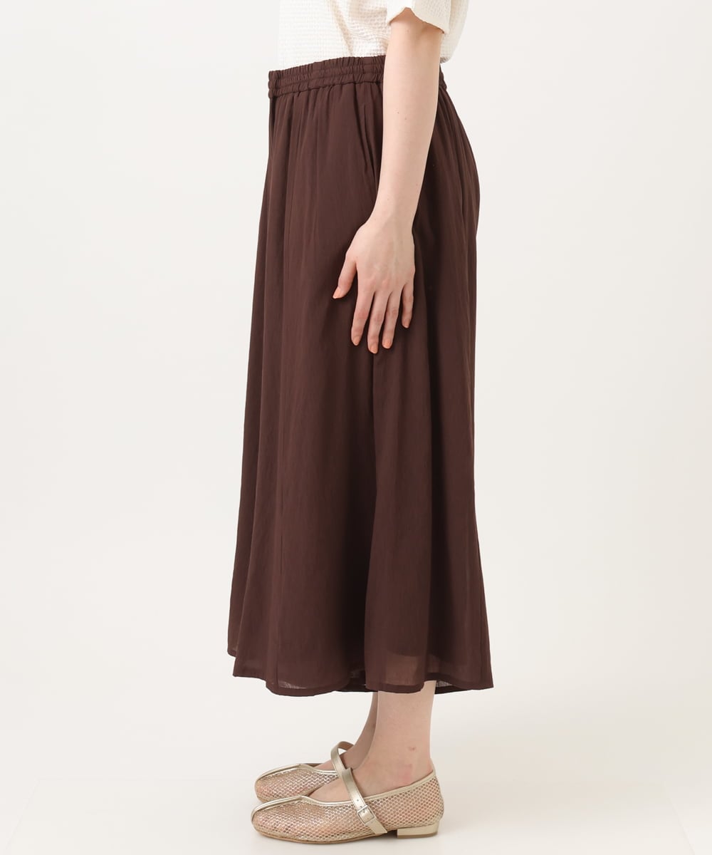 OLLGD19119 eur3(エウルキューブ) 【大きいサイズ】シア―ワイドパンツ ブラウン