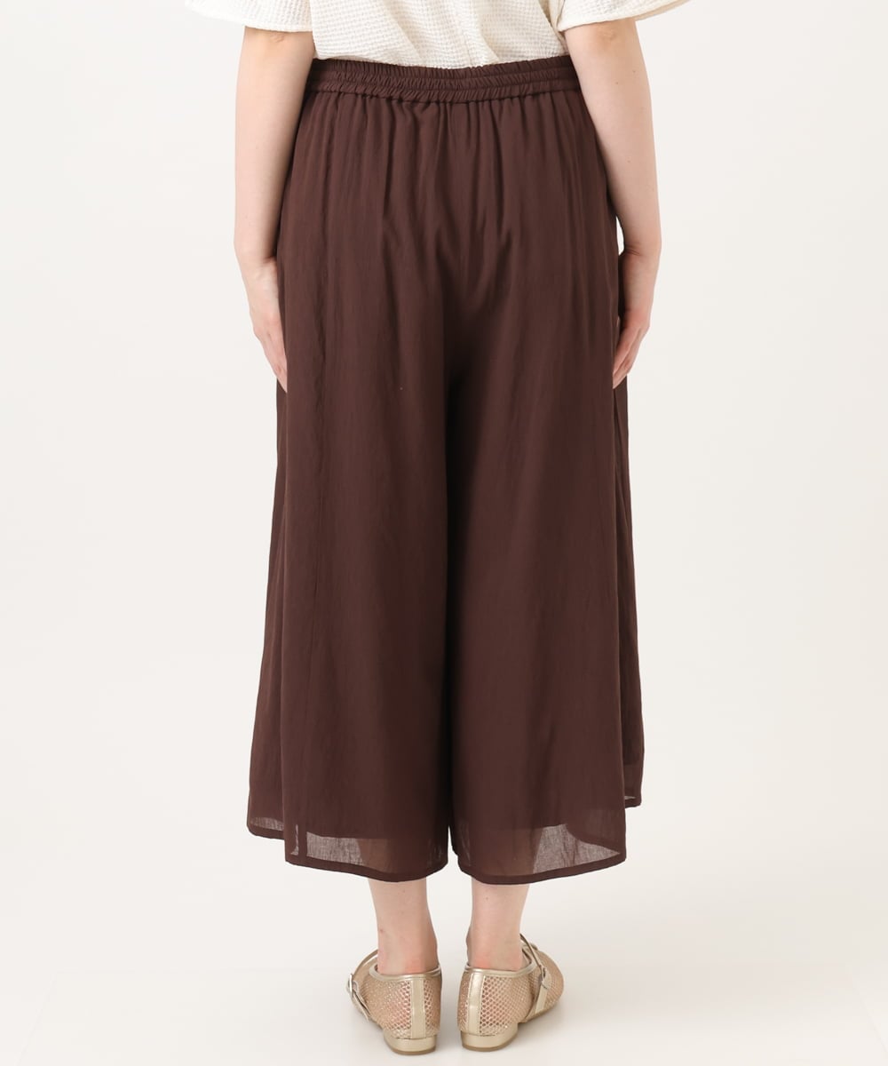 OLLGD19119 eur3(エウルキューブ) 【大きいサイズ】シア―ワイドパンツ ブラウン