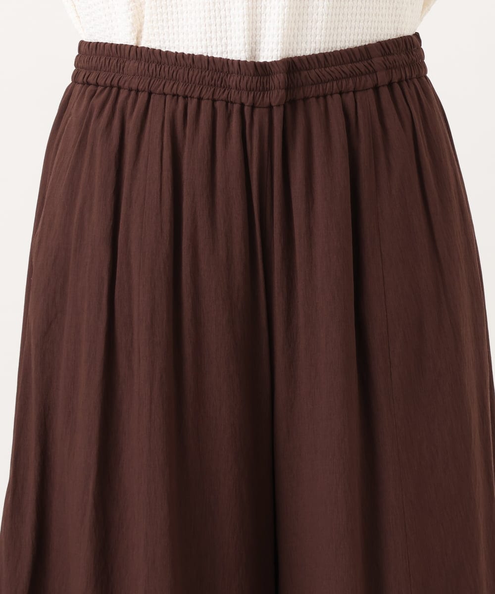 OLLGD19119 eur3(エウルキューブ) 【大きいサイズ】シア―ワイドパンツ ブラウン