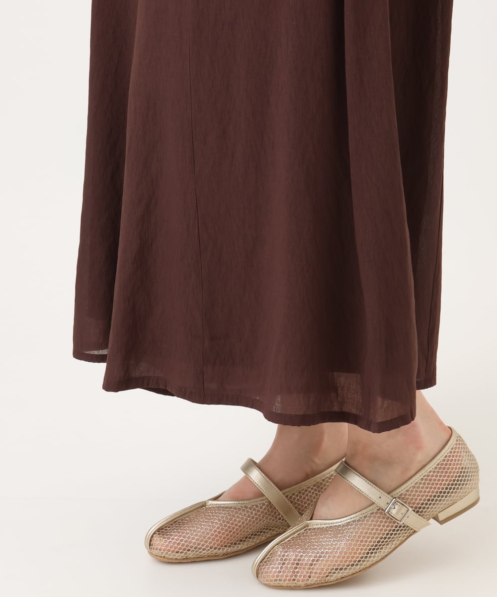 OLLGD19119 eur3(エウルキューブ) 【大きいサイズ】シア―ワイドパンツ ブラウン