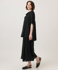 OLLGD19119 eur3(エウルキューブ) 【大きいサイズ】シア―ワイドパンツ ブラック