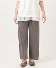 OLLGD20079 eur3(エウルキューブ) 【WEB先行販売】【大きいサイズ】カットプリーツパンツ グレー