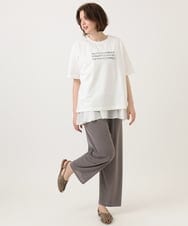 OLLGD20079 eur3(エウルキューブ) 【WEB先行販売】【大きいサイズ】カットプリーツパンツ グレー