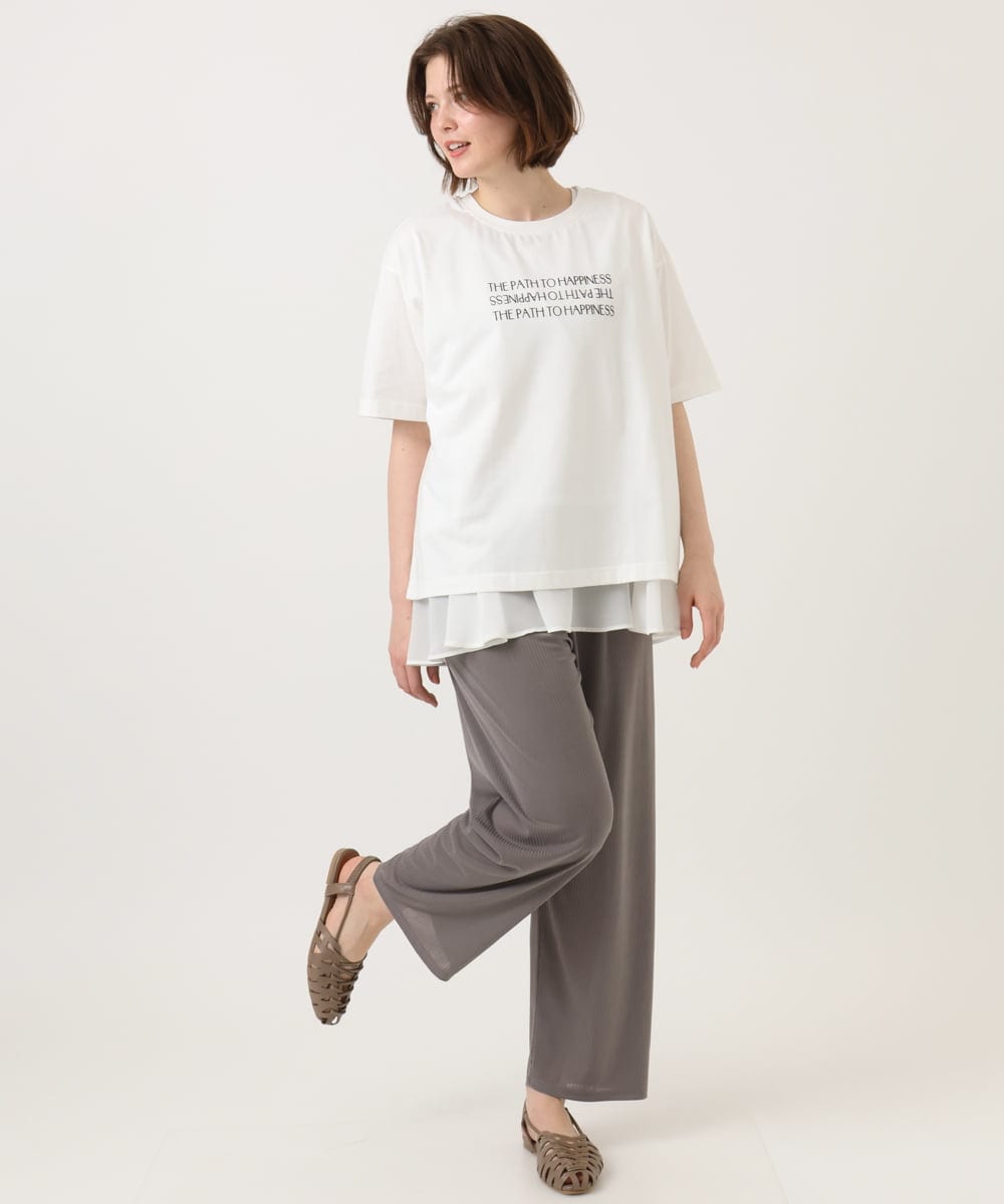OLLGD20079 eur3(エウルキューブ) 【WEB先行販売】【大きいサイズ】カットプリーツパンツ グレー