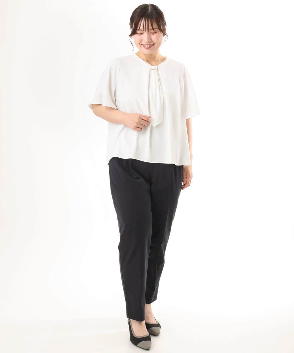 OLLGD21099 eur3(エウルキューブ) 【大きいサイズ/軽量/涼しい】エアリーパンツ ネイビー
