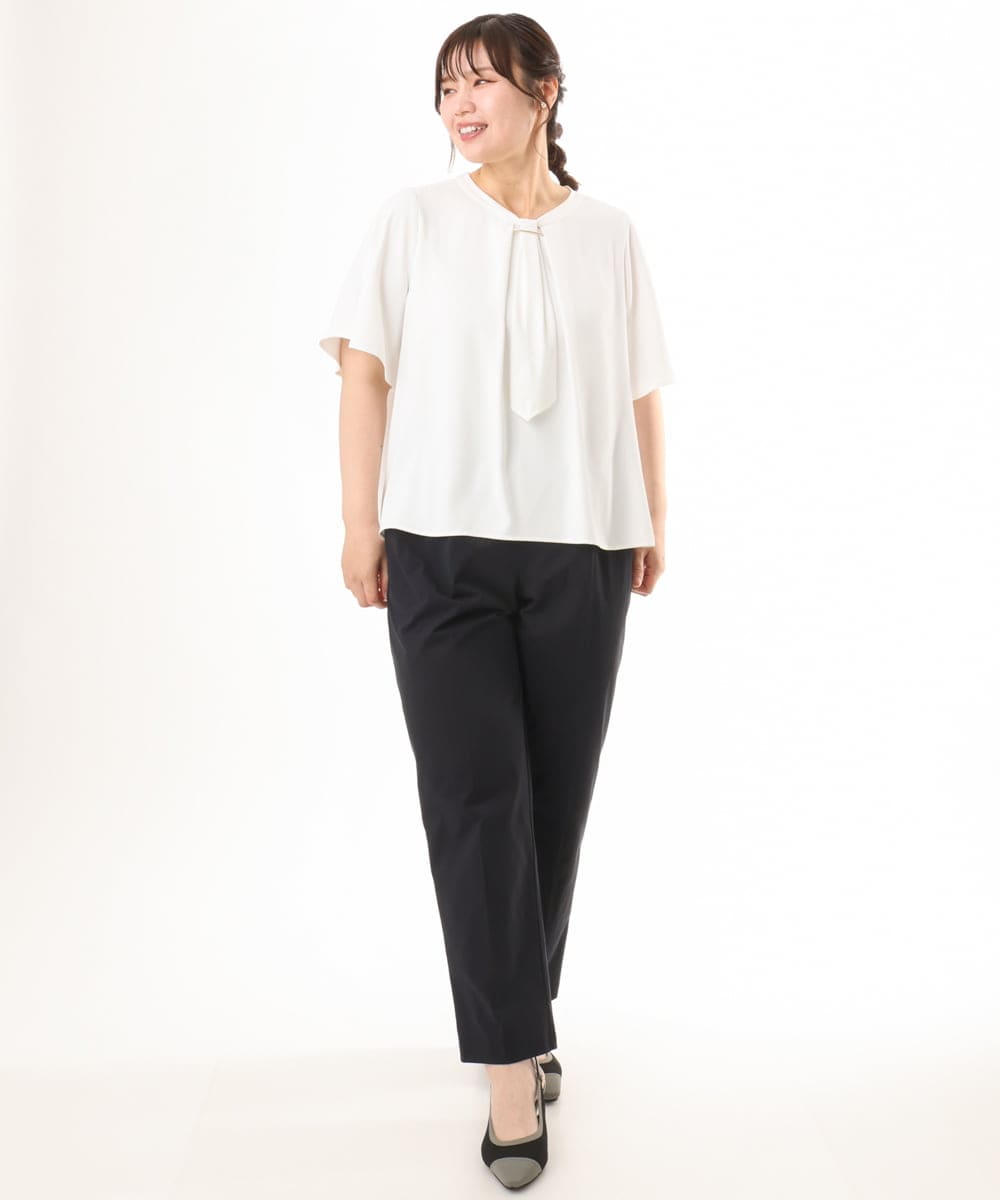 OLLGD21099 eur3(エウルキューブ) 【大きいサイズ/軽量/涼しい】エアリーパンツ ネイビー