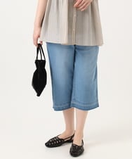 OLLGD24109 eur3(エウルキューブ) 【WEB先行販売】【大きいサイズ】クロップドデニムパンツ ライトブルー