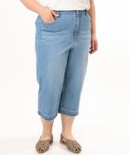 OLLGD24109 eur3(エウルキューブ) 【WEB先行販売】【大きいサイズ】クロップドデニムパンツ ライトブルー