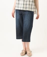 OLLGD24109 eur3(エウルキューブ) 【WEB先行販売】【大きいサイズ】クロップドデニムパンツ ネイビー