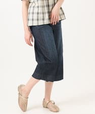 OLLGD24109 eur3(エウルキューブ) 【WEB先行販売】【大きいサイズ】クロップドデニムパンツ ネイビー
