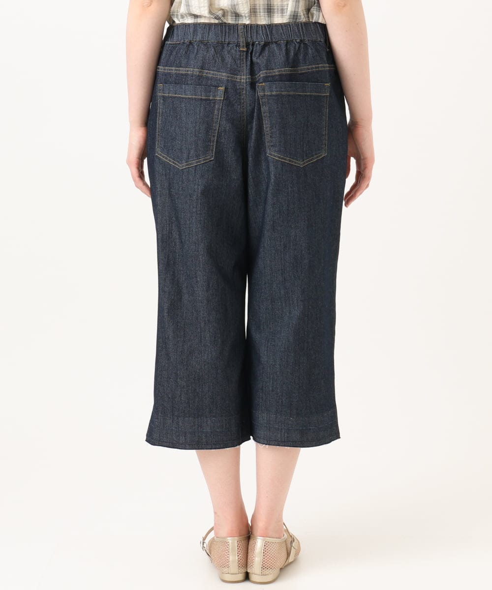 OLLGD24109 eur3(エウルキューブ) 【WEB先行販売】【大きいサイズ】クロップドデニムパンツ ネイビー