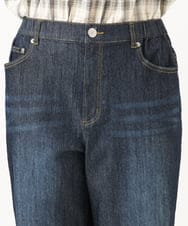 OLLGD24109 eur3(エウルキューブ) 【WEB先行販売】【大きいサイズ】クロップドデニムパンツ ネイビー