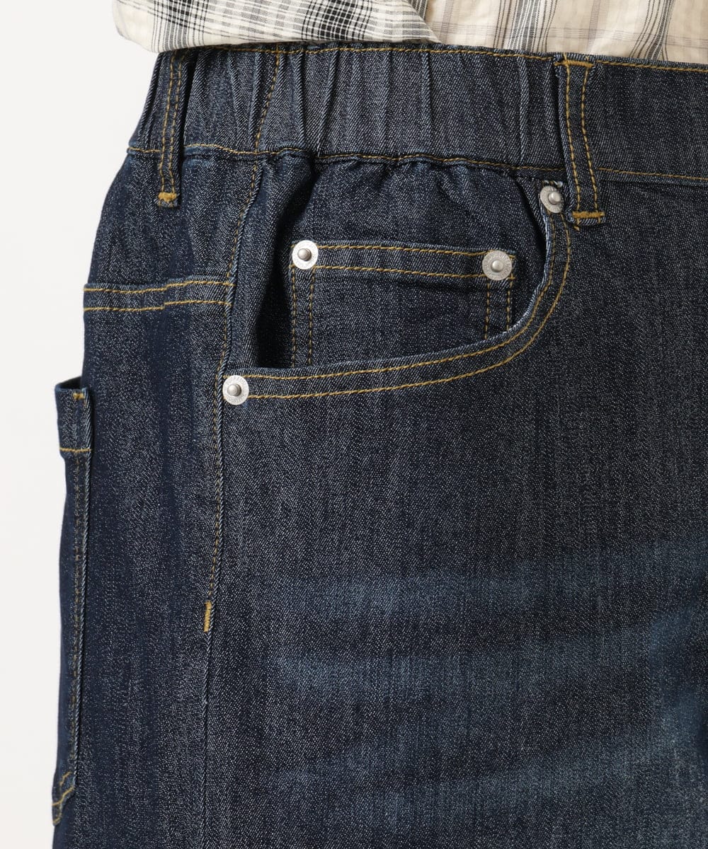 OLLGD24109 eur3(エウルキューブ) 【WEB先行販売】【大きいサイズ】クロップドデニムパンツ ネイビー