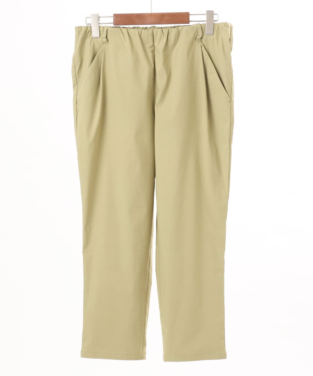 OLLGD26089 eur3(エウルキューブ) 【シリーズ累計販売2万枚！/大きいサイズ】さらさらストレッチカットレングステーパードパンツ ライトグリーン