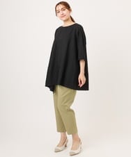 OLLGD26089 eur3(エウルキューブ) 【シリーズ累計販売2万枚！/大きいサイズ】さらさらストレッチカットレングステーパードパンツ ライトグリーン