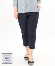 OLLGD26089 eur3(エウルキューブ) 【シリーズ累計販売2万枚！/大きいサイズ】さらさらストレッチカットレングステーパードパンツ ネイビー