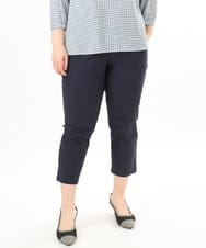 OLLGD26089 eur3(エウルキューブ) 【シリーズ累計販売2万枚！/大きいサイズ】さらさらストレッチカットレングステーパードパンツ ネイビー