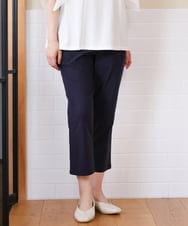 OLLGD26089 eur3(エウルキューブ) 【シリーズ累計販売2万枚！/大きいサイズ】さらさらストレッチカットレングステーパードパンツ ネイビー
