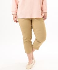 OLLGD26089 eur3(エウルキューブ) 【シリーズ累計販売2万枚！/大きいサイズ】さらさらストレッチカットレングステーパードパンツ ベージュ