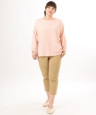 OLLGD26089 eur3(エウルキューブ) 【シリーズ累計販売2万枚！/大きいサイズ】さらさらストレッチカットレングステーパードパンツ ベージュ