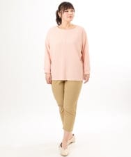 OLLGD26089 eur3(エウルキューブ) 【シリーズ累計販売2万枚！/大きいサイズ】さらさらストレッチカットレングステーパードパンツ ベージュ