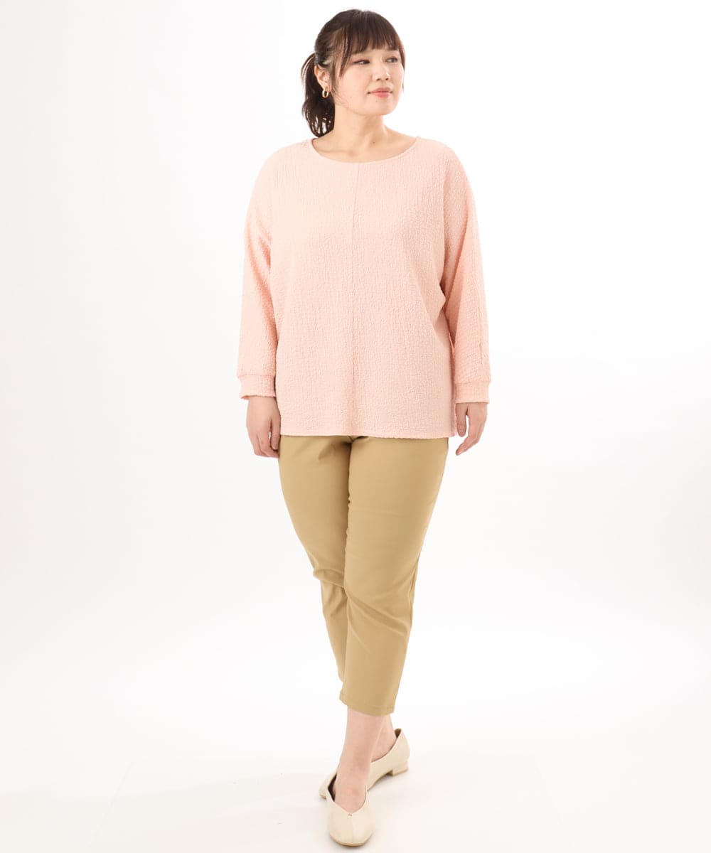 OLLGD26089 eur3(エウルキューブ) 【シリーズ累計販売2万枚！/大きいサイズ】さらさらストレッチカットレングステーパードパンツ ベージュ