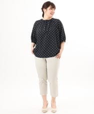 OLLGD26089 eur3(エウルキューブ) 【シリーズ累計販売2万枚！/大きいサイズ】さらさらストレッチカットレングステーパードパンツ グレージュ