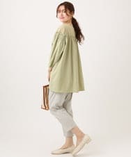 OLLGD26089 eur3(エウルキューブ) 【シリーズ累計販売2万枚！/大きいサイズ】さらさらストレッチカットレングステーパードパンツ グレージュ