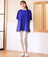 OLLGD26089 eur3(エウルキューブ) 【シリーズ累計販売2万枚！/大きいサイズ】さらさらストレッチカットレングステーパードパンツ グレージュ
