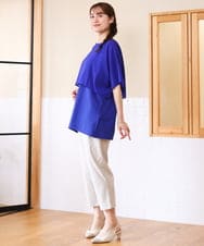 OLLGD26089 eur3(エウルキューブ) 【シリーズ累計販売2万枚！/大きいサイズ】さらさらストレッチカットレングステーパードパンツ グレージュ