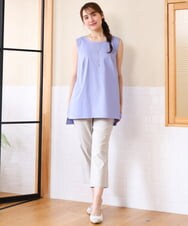 OLLGD26089 eur3(エウルキューブ) 【シリーズ累計販売2万枚！/大きいサイズ】さらさらストレッチカットレングステーパードパンツ グレージュ