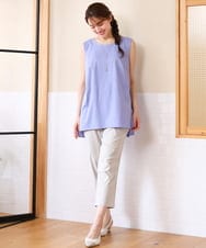 OLLGD26089 eur3(エウルキューブ) 【シリーズ累計販売2万枚！/大きいサイズ】さらさらストレッチカットレングステーパードパンツ グレージュ