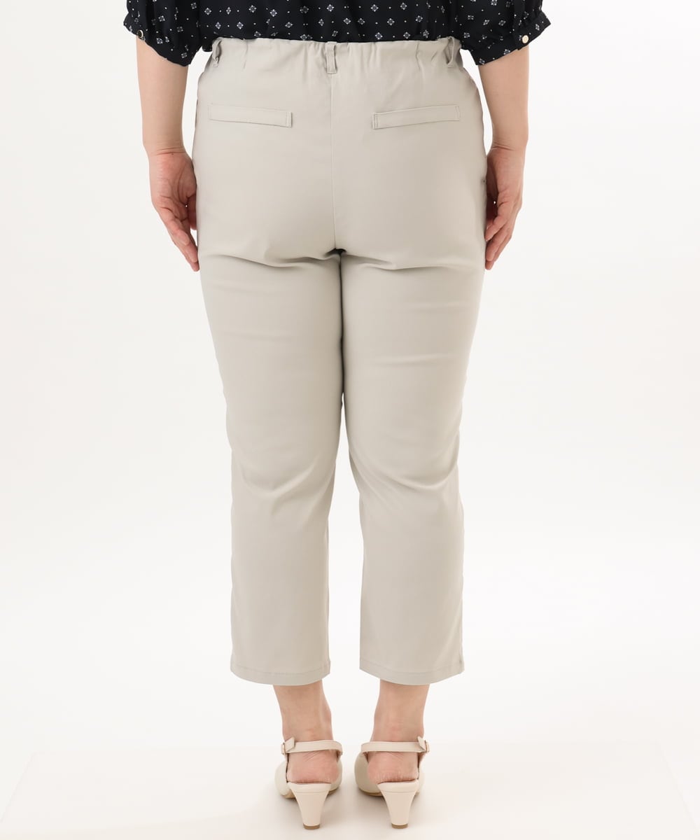 OLLGD26089 eur3(エウルキューブ) 【シリーズ累計販売2万枚！/大きいサイズ】さらさらストレッチカットレングステーパードパンツ グレージュ