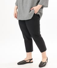 OLLGD26089 eur3(エウルキューブ) 【シリーズ累計販売2万枚！/大きいサイズ】さらさらストレッチカットレングステーパードパンツ ブラック