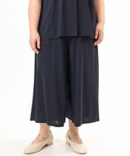 OLLGD29089 eur3(エウルキューブ) 【WEB先行販売】【大きいサイズ/接触冷感/セットアップ対応】ジャージーワイドパンツ ネイビー