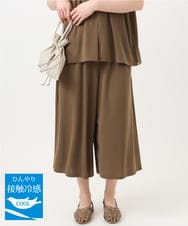 OLLGD29089 eur3(エウルキューブ) 【WEB先行販売】【大きいサイズ/接触冷感/セットアップ対応】ジャージーワイドパンツ モカ