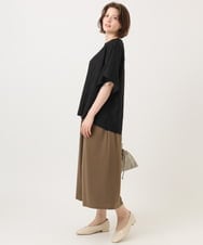 OLLGD29089 eur3(エウルキューブ) 【WEB先行販売】【大きいサイズ/接触冷感/セットアップ対応】ジャージーワイドパンツ モカ