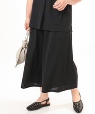 OLLGD29089 eur3(エウルキューブ) 【WEB先行販売】【大きいサイズ/接触冷感/セットアップ対応】ジャージーワイドパンツ ブラック