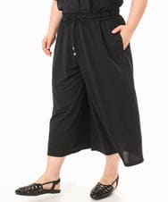 OLLGD29089 eur3(エウルキューブ) 【WEB先行販売】【大きいサイズ/接触冷感/セットアップ対応】ジャージーワイドパンツ ブラック