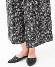 OLLGJ34079 eur3(エウルキューブ) 【大きいサイズ/接触冷感】風通り抜群！ストレッチワイドパンツ ベージュ(82)（花柄）