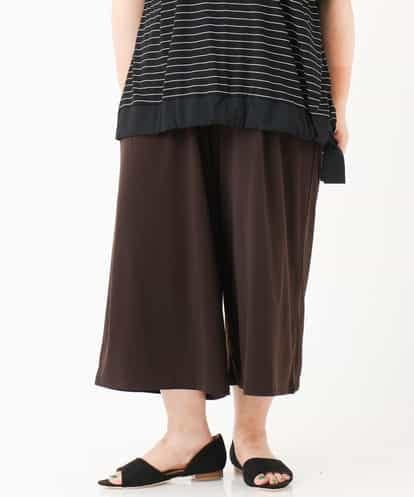 OLLGJ34079 eur3 【大きいサイズ/接触冷感】風通り抜群！ストレッチワイドパンツ