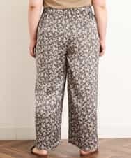 OLLGM24090 eur3(エウルキューブ) 【大きいサイズ】サテン小花プリントワイドパンツ グレー(92)