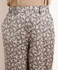 OLLGM24090 eur3(エウルキューブ) 【大きいサイズ】サテン小花プリントワイドパンツ グレー(92)