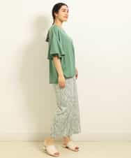 OLLGP31090 eur3(エウルキューブ) 【大きいサイズ】ボタニカルプリントパンツ グリーン(35)