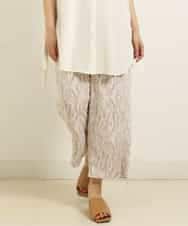 OLLGP31090 eur3(エウルキューブ) 【大きいサイズ】ボタニカルプリントパンツ ベージュ(82)