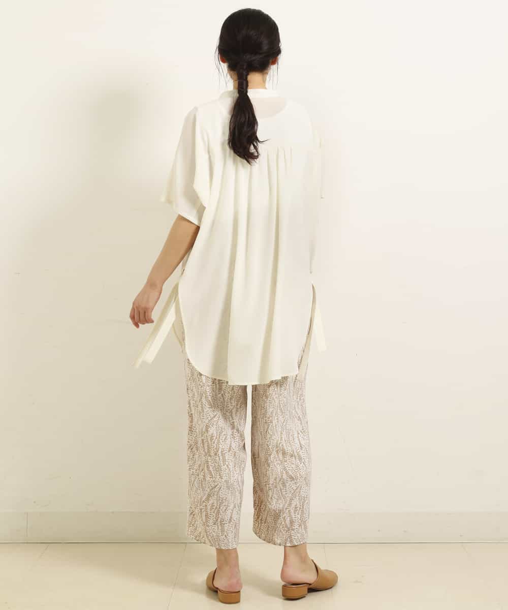 OLLGP31090 eur3(エウルキューブ) 【大きいサイズ】ボタニカルプリントパンツ ベージュ(82)