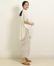 OLLGP31090 eur3(エウルキューブ) 【大きいサイズ】ボタニカルプリントパンツ ベージュ(82)