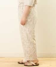 OLLGP31090 eur3(エウルキューブ) 【大きいサイズ】ボタニカルプリントパンツ ベージュ(82)