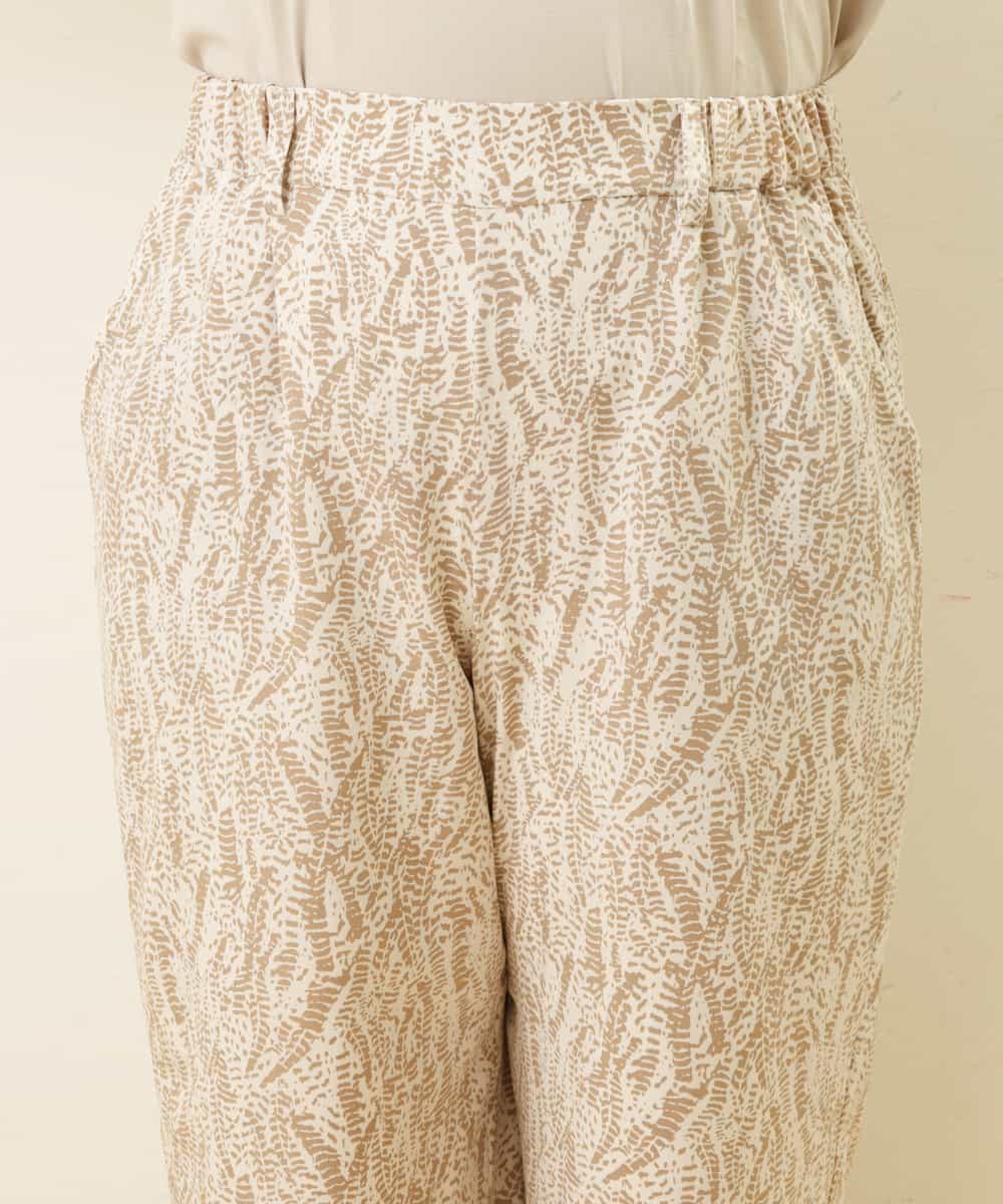 OLLGP31090 eur3(エウルキューブ) 【大きいサイズ】ボタニカルプリントパンツ ベージュ(82)