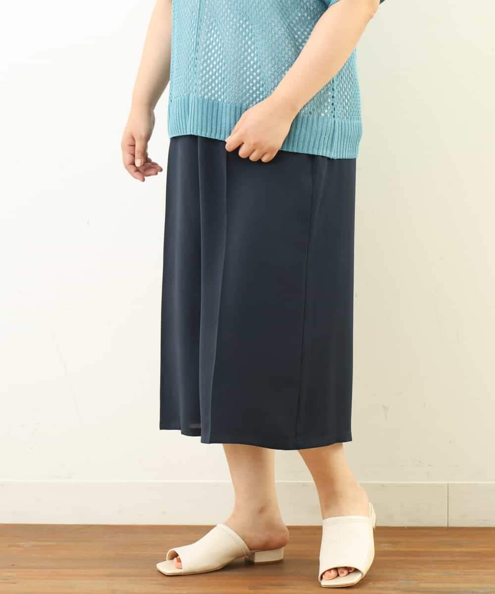 OLLGP32090 eur3(エウルキューブ) 【大きいサイズ/11号サイズあり/セットアップ対応】フレアーハーフパンツ ネイビー(57)